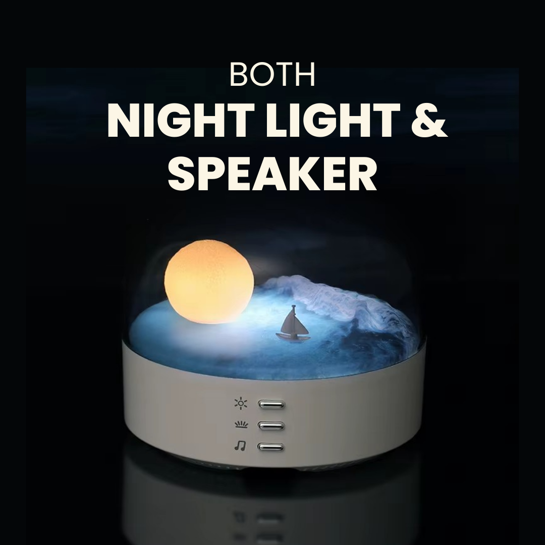 Ocean Moon Night Light with Bluetooth Speaker
