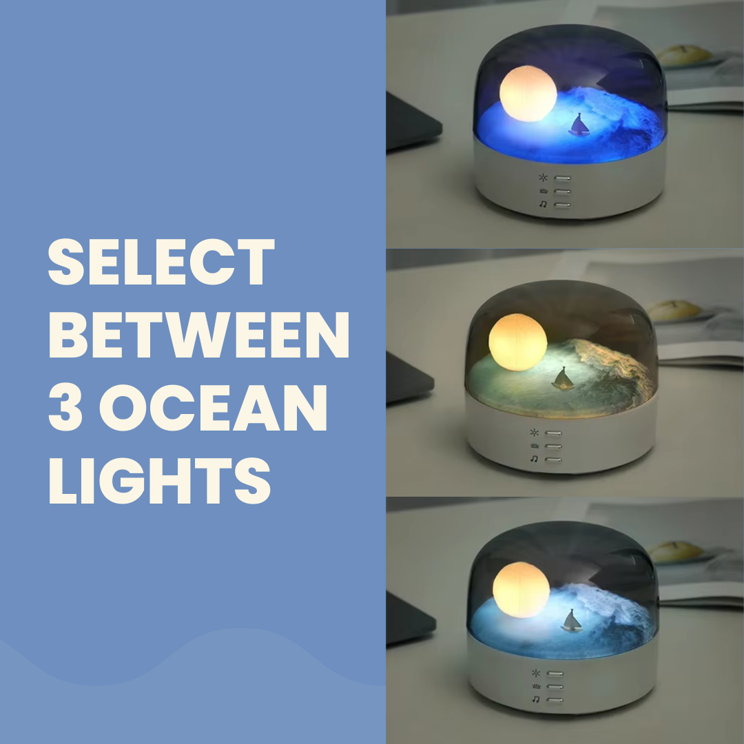 Ocean Moon Night Light with Bluetooth Speaker